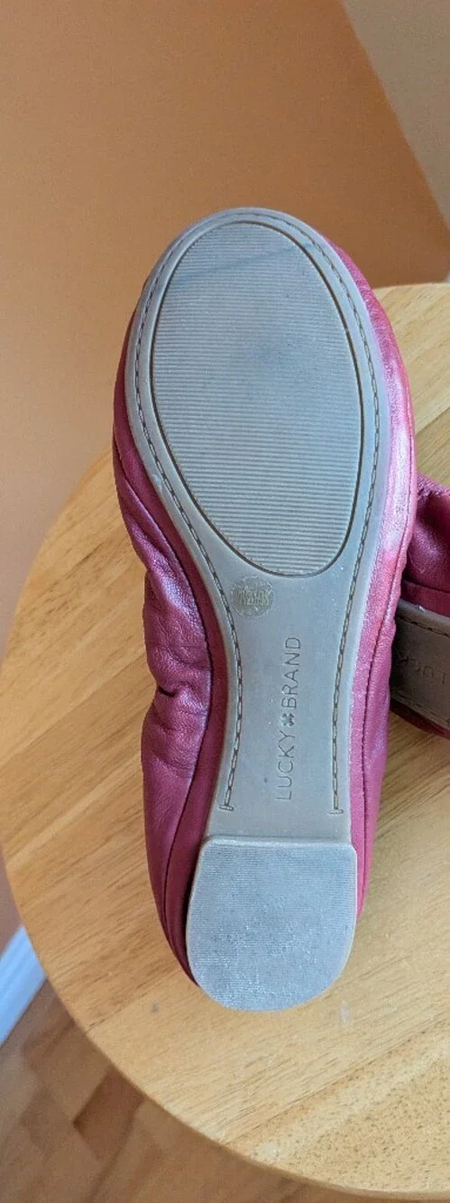Lucky Brand Women's Wine Leather Ballet Flats Size 7.5